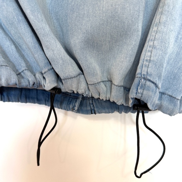 Pistola Chambray Blue Tencel & Cotton Utility Bomber Cargo Womans Jacket Size S - Picture 14 of 17